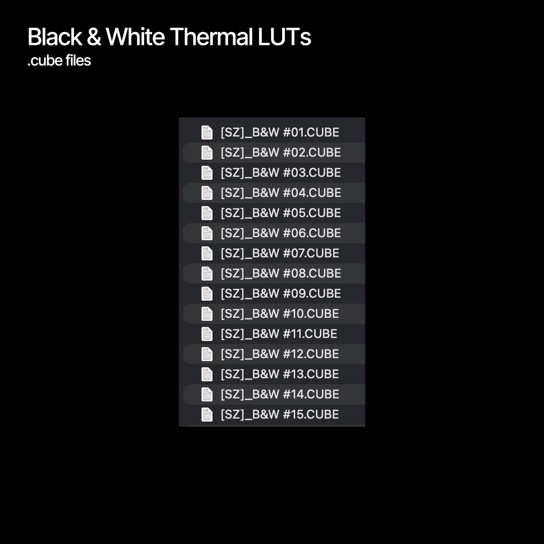 Black & White Thermal LUTs